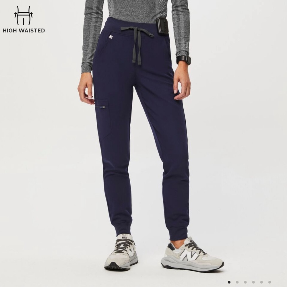 Figs High Waisted Zamora Jogger Scrub Pants size XL Navy Blue